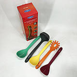 Набір силіконових приладдя на підставці Magio, Подарунковий набір кухонного начиння IL-72, фото 5