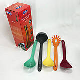 Набір силіконових приладдя на підставці Magio, Подарунковий набір кухонного начиння IL-72, фото 10