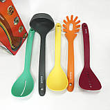 Набір силіконових приладдя на підставці Magio, Подарунковий набір кухонного начиння IL-72, фото 2