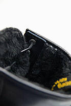 Зимові черевики Dr. Martens 1460 Black Winter Fur Чоботи Доктор Мартінс чорні з хутром чорним зимові шкіра унісекс теплі, фото 2