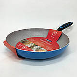 Кована алюмінієва сковорода Magio, Сковорода з ручкою алюміній гриль зручна DP-48, фото 3