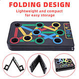 Ручки для віджимань Foldable, тренажер-дошка для силових тренувань дошка тренування м'язів спини EC-55, фото 8