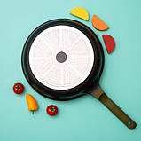 Сковорода глибока алюміній, Оригінальна сковорода з антипригарним покриттям для варіння MW-12, фото 7