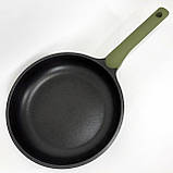 Сковорода глибока алюміній, Оригінальна сковорода з антипригарним покриттям для варіння MW-12, фото 9