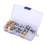 Набір клем 150 штук для електромонтажу з кабельними наконечниками ізоляторами та ножем круглого типу, фото 3