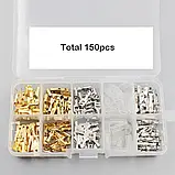 Набір клем 150 штук для електромонтажу з кабельними наконечниками ізоляторами та ножем круглого типу, фото 5