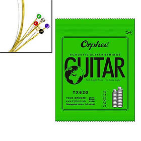 Набір струн для акустичної гітари Extra Light 10-47 дюймів вуглецева сталь 6 штук 0.25-1.20 мм