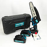 Акумуляторна пила для садового дизайну Krafftec 15 см, Акумуляторна ланцюгова пила для дачі JS-43, фото 3