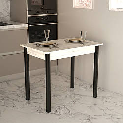 Обідній стіл "Модерн", сучасний прямокутний стіл на кухню в стилі лофт Дуб Крафт білий