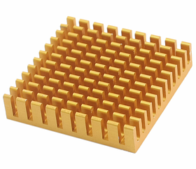 Алюмінієвий радіатор для охолодження світлодіодів та мікросхем 40x40x11 мм з клейкою стрічкою для монтажу