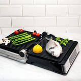 Сендвічниця зі змінними насадками Magio, Електрогриль настільний для м'яса, Домашній гриль для шаурми OA-35, фото 10