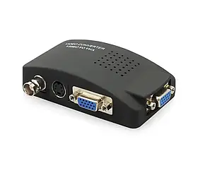 Конвертер відеосигналу BNC S-Video у VGA для камер відеоспостереження DVD плеєрів реєстраторів 800x600 1024x768
