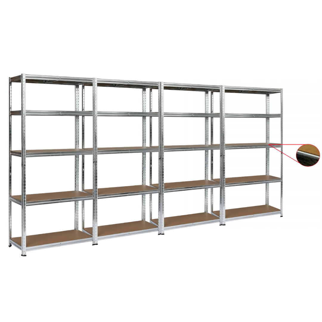 Набір із чотирьох стелажів LEOBRO Premium 150 х 280 х 30 см, 150 кг/полка, 5 полиць (LB-R110Х4)