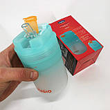 Якісний сімейний термос Magio MG-1071 420 мл, Чашка-термос для кави, Термос для чаю помповий OL-71, фото 4