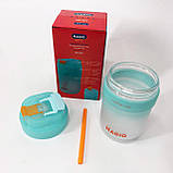 Якісний сімейний термос Magio MG-1071 420 мл, Чашка-термос для кави, Термос для чаю помповий OL-71, фото 8