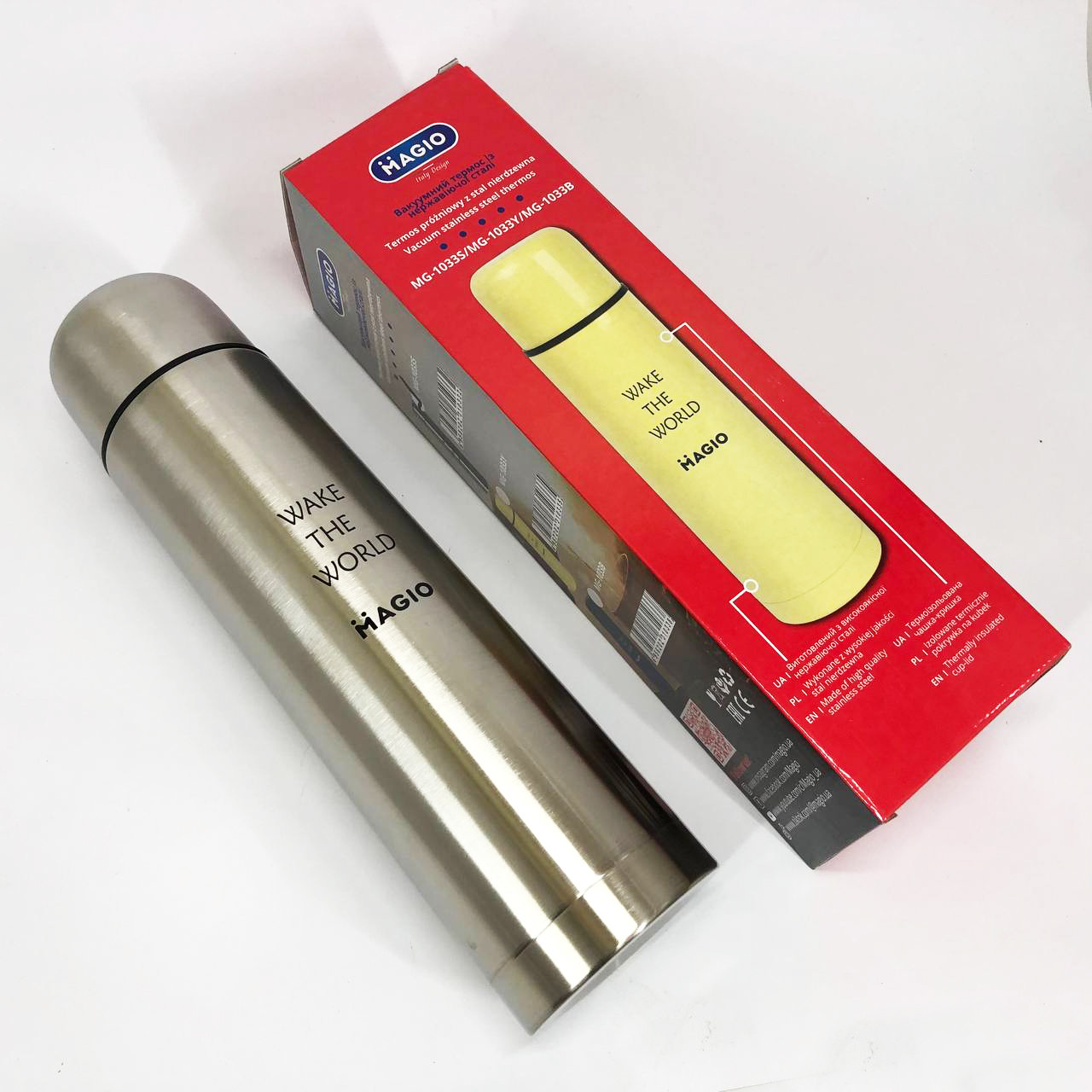 Термокружка з вакуумною ізоляцією MAGIO, Якісний сімейний термос, Термос металевий NE-23, фото 1