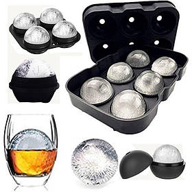 Силіконова форма для льоду на 6 кульок 4.5 см для віскі та коктейлів з лійкою з харчового силікону