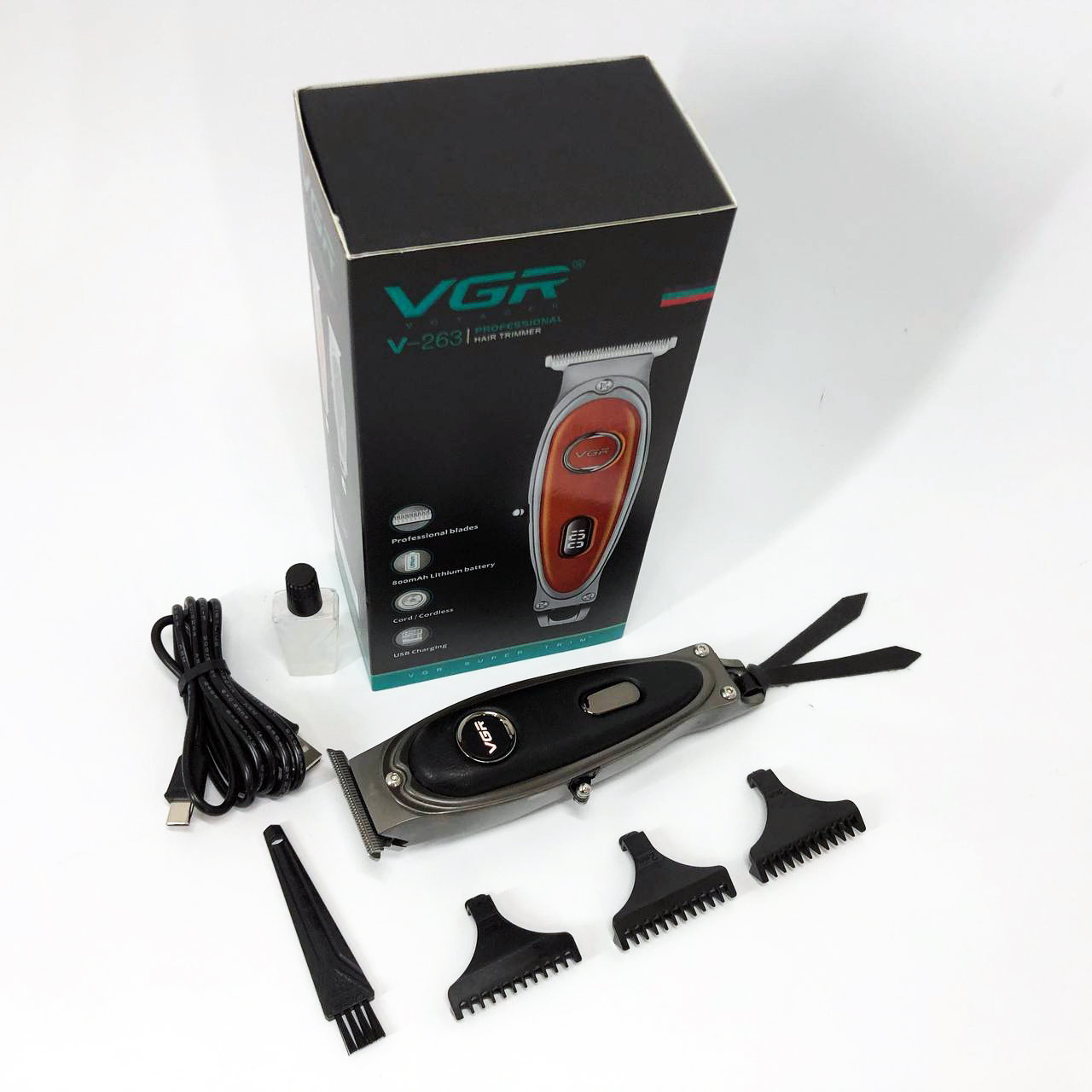 Бездротовий акумуляторний тример для стрижки волосся VGR V-263, Машинка для стрижки хороша WF-49, фото 1