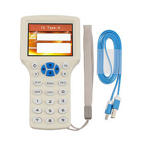 Копіювальник RFID і NFC міток універсальний зчитувач 10 частот з РК-дисплеєм 2.8 дюйма автономний