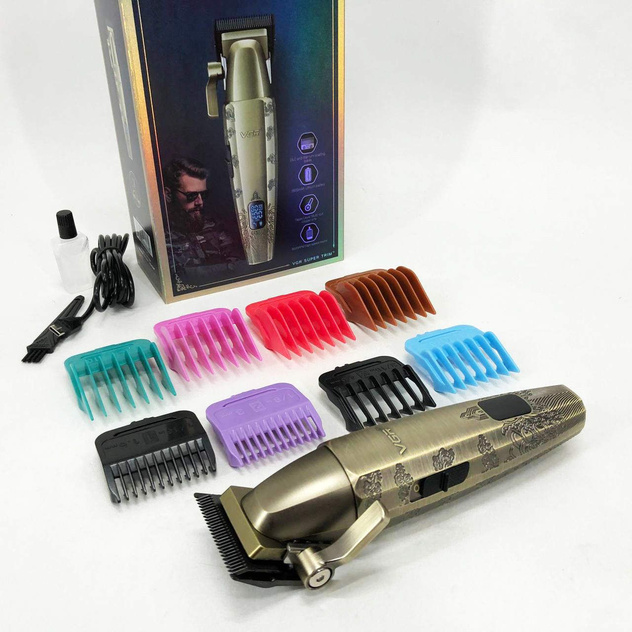 Професійна акумуляторна машинка Акумулятор VGR V-036, Хороші машинки для стрижки волосся для дому WP-27, фото 1