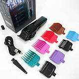 Машинка для стрижки волосся з регульованою довжиною VGR, Професійний бездротовий тример FN-78, фото 5