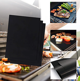 Антипригарний килимок для грилю та барбекю багаторазовий тефлоновий 40x33 см для мангалу грати