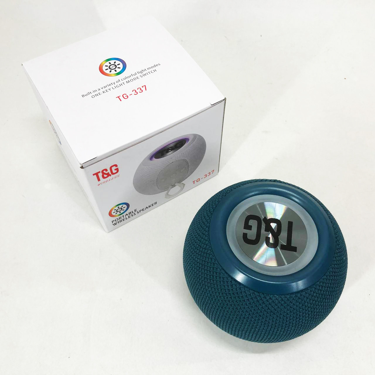 Колонка Bluetooth бюджетна TG337, Музична блютуз колонка з підсвічуванням з rgb світломузикою YN-25, фото 1