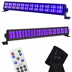 Світлодіодна УФ панель 72Вт для диско освітлення з DMX512 та кольоромузикою 24 світлодіода 52см