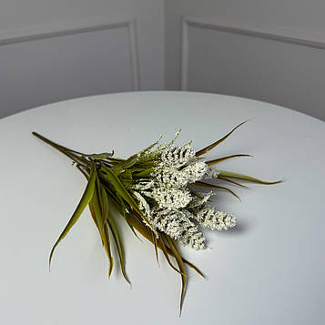 Добавка шишечки букетик білий , 34 см , 7 гілок,10 шт/уп