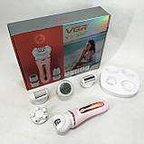 Епілятор для видалення волосся ниткою VGR, Пилка для ступень, Депілятор жіночий 3в1 PQ-56, фото 6