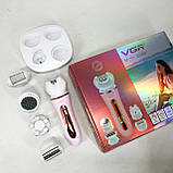 Епілятор для видалення волосся ниткою VGR, Пилка для ступень, Депілятор жіночий 3в1 PQ-56, фото 5