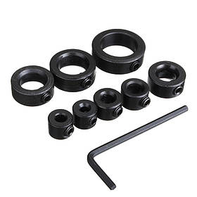 Обмежувачі глибини свердління 8 шт регульовані стопорні кільця для точного свердління 3-16 мм