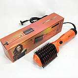 Стайлер-випрямляч для укладання та випрямлення волосся, Фен-щітка повітряний з насадками AL-76, фото 5