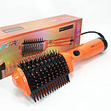 Стайлер-випрямляч для укладання та випрямлення волосся, Фен-щітка повітряний з насадками AL-76, фото 8