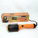 Стайлер-випрямляч для укладання та випрямлення волосся, Фен-щітка повітряний з насадками AL-76, фото 2