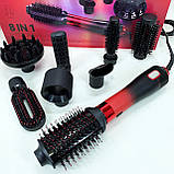 Фен гребінець для сушіння волосся, Стайлер автоматичний для завивки волосся, Фен з іонним дифузором YB-39, фото 3