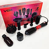 Фен гребінець для сушіння волосся, Стайлер автоматичний для завивки волосся, Фен з іонним дифузором YB-39, фото 4