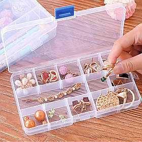 Органайзер для зберігання дрібних предметів із замком 15 осередків пластиковий 170x95x22мм для рукоділля та риболовлі