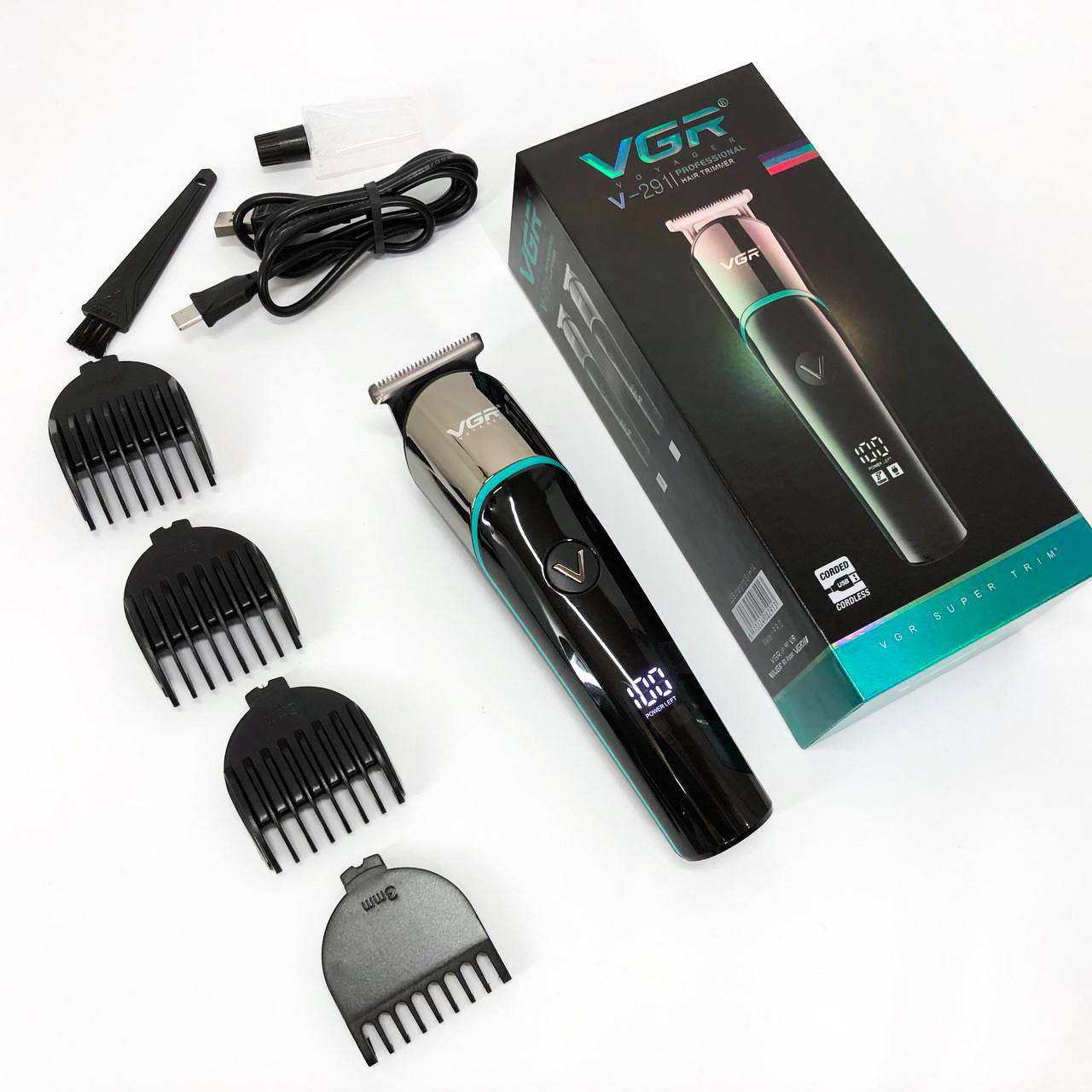 Машинка для стрижки волосся з різними насадками VGR, Акумуляторна машинка для стрижки YC-19, фото 1