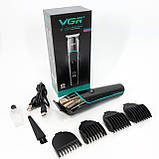 Машинка для стрижки волосся з різними насадками VGR, Акумуляторна машинка для стрижки YC-19, фото 9