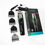 Машинка для стрижки волосся з різними насадками VGR, Акумуляторна машинка для стрижки YC-19, фото 10