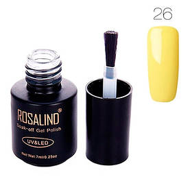 Гель-лак для нігтів лимонний 26 7 мл шеллак стійкий яскравий колір для УФ та LED лампи покриття 2 шари