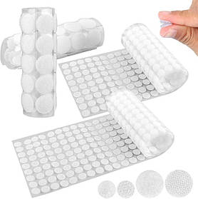 Липучки самоклеючі білі для рукоділля та творчості 15 мм 1000 пар універсальні аксесуари для побуту