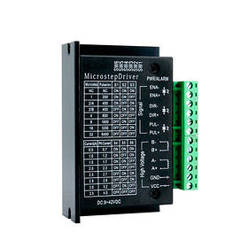 Драйвер крокового двигуна для 2-фазних гібридних двигунів 9-42В 4А оптоізольовані порти алюмінієвий корпус