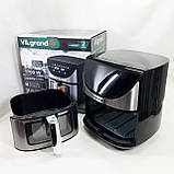 Аерогриль з механічним управлінням ViLgrand VAF6017WDS 1700 Вт 6 л, Аеро-фритюрниця без олії з таймером BX-75, фото 2
