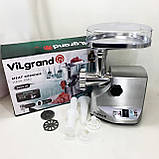 М'ясорубка для подрібнення м'яса і риби ViLgrand V304-SMG 3000 Вт 'ясорубка настільна професійна CX-21, фото 7