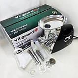 Потужна м'ясорубка для домашньої кухні ViLgrand V203-BRMG 2000 Вт, Потужна якісна електро м'ясорубка KS-40, фото 5