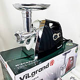Потужна м'ясорубка для домашньої кухні ViLgrand V203-BRMG 2000 Вт, Потужна якісна електро м'ясорубка KS-40, фото 7