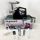 Потужна м'ясорубка для домашньої кухні ViLgrand V203-BRMG 2000 Вт, Потужна якісна електро м'ясорубка KS-40, фото 8