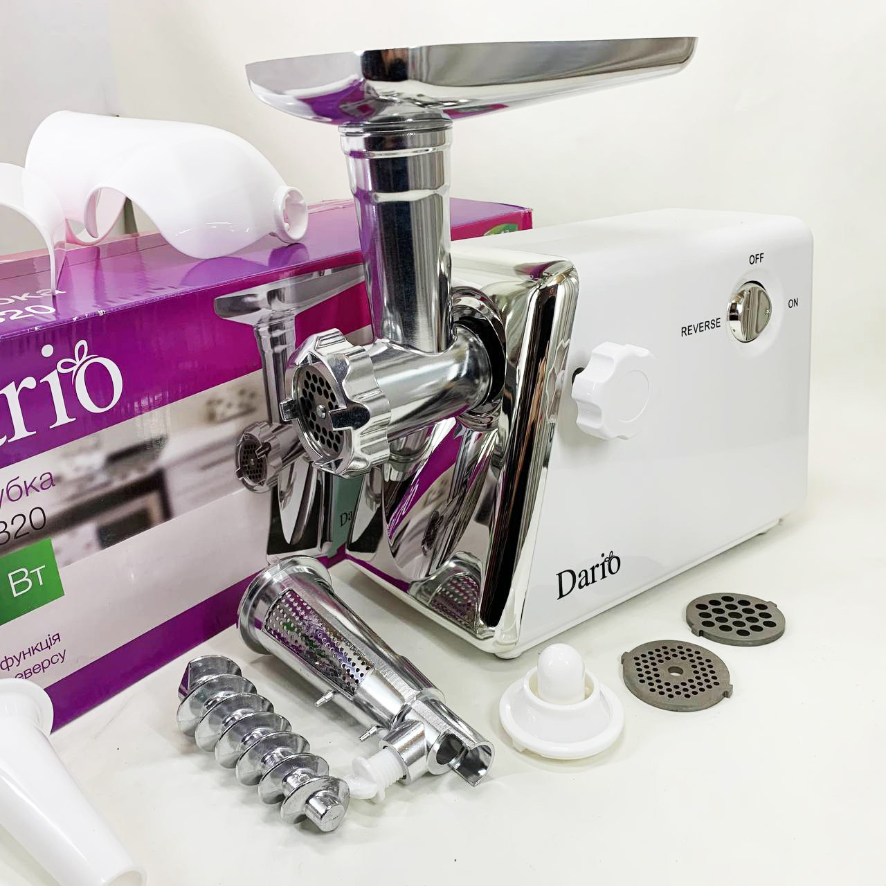 Потужна побутова електром'ясорубка для дому Dario, М'ясорубки нержавіюча сталь, М'ясорубки для ковбаси QU-58, фото 1